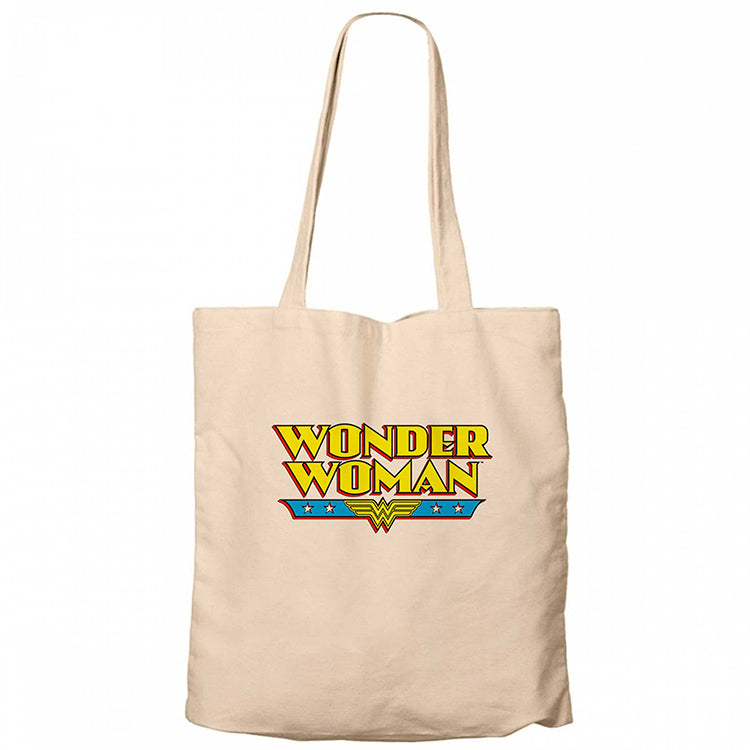 Wonder Woman Vintage Krem Fermuarlı Bez Çanta Gabardin