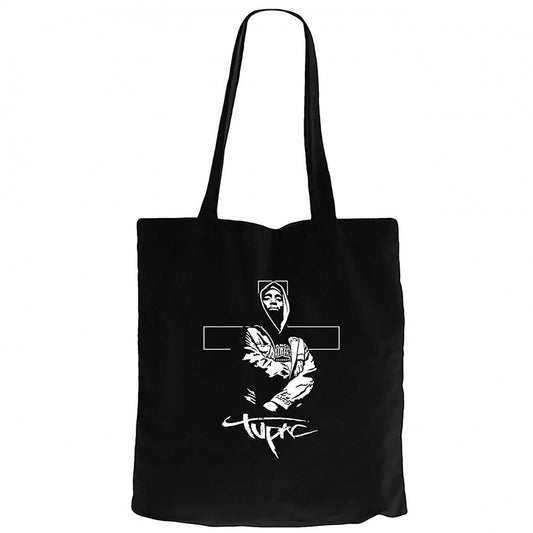 Tupac Angel Siyah Fermuarlı Bez Çanta Gabardin