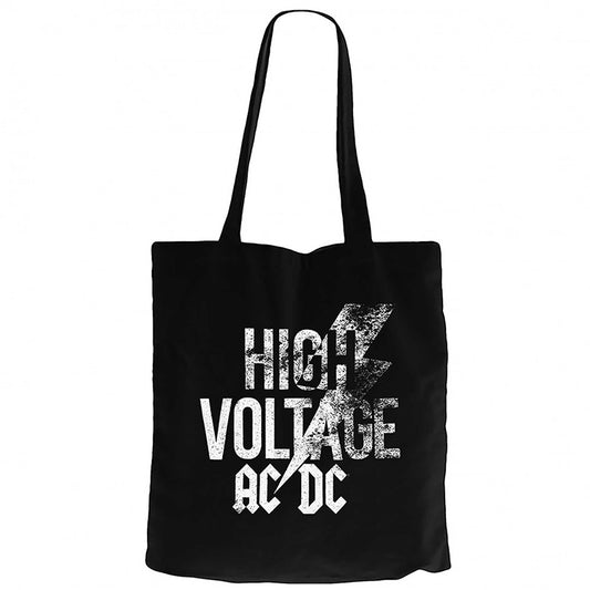 Ac Dc High Voltage Siyah Fermuarlı Bez Çanta Gabardin