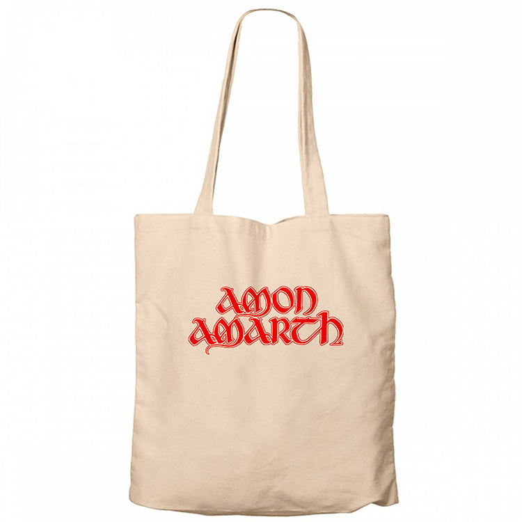 Amon Amarth Logo Classic Krem Fermuarlı Bez Çanta Gabardin