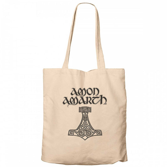 Amon Amarth Mjolnir Krem Fermuarlı Bez Çanta Gabardin