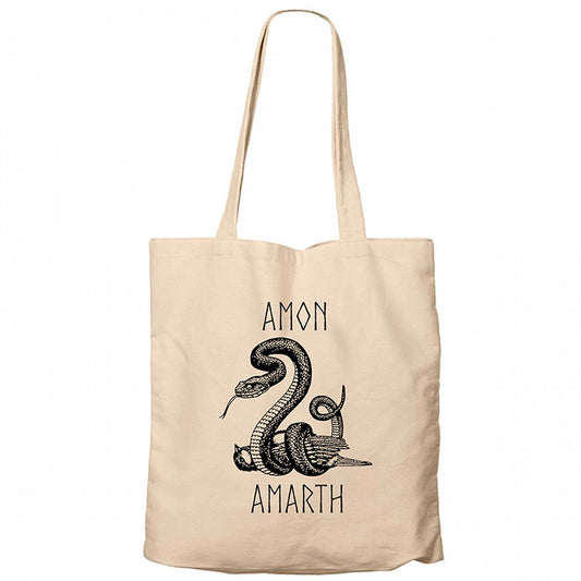 Amon Amarth Snake Krem Fermuarlı Bez Çanta Gabardin
