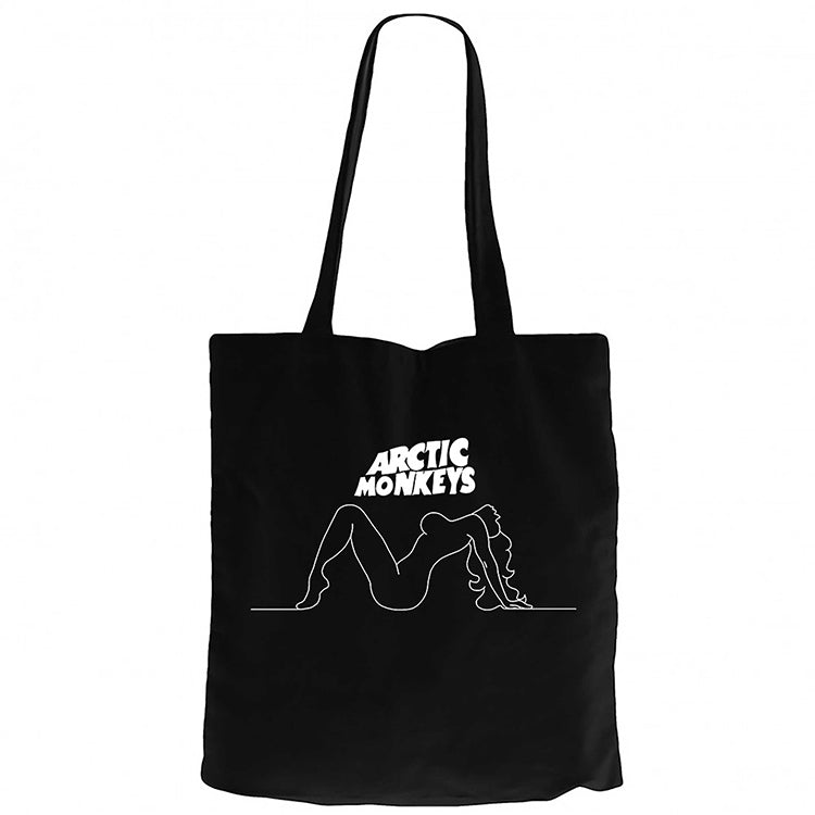 Arctic Monkeys Girl Siyah Fermuarlı Bez Çanta Gabardin