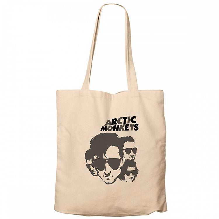 Arctic Monkeys Group 2 Krem Fermuarlı Bez Çanta Gabardin