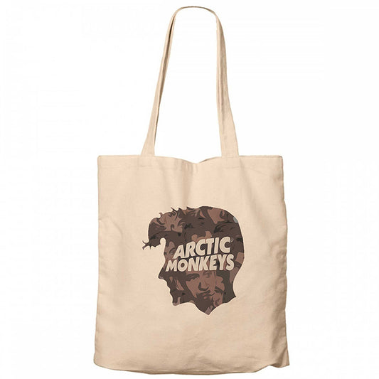 Arctic Monkeys Head Krem Fermuarlı Bez Çanta Gabardin