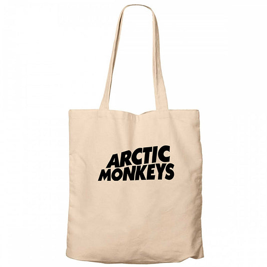 Arctic Monkeys Logo Krem Fermuarlı Bez Çanta Gabardin