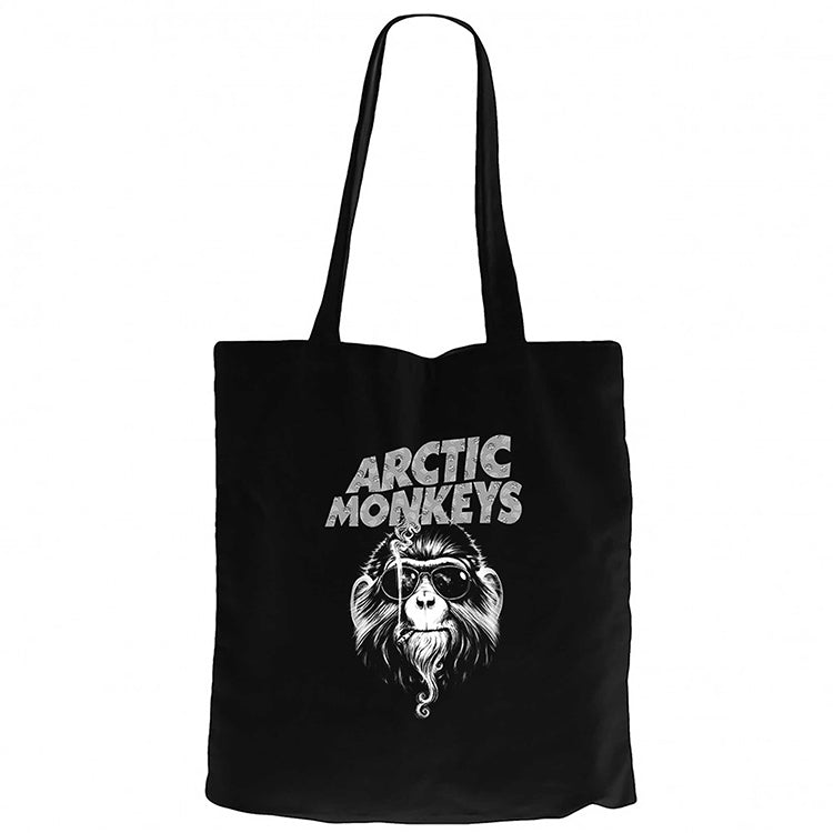 Arctic Monkeys Monkey Siyah Fermuarlı Bez Çanta Gabardin