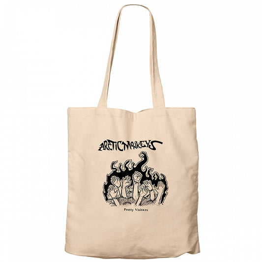 Arctic Monkeys Pretty Visitors Krem Fermuarlı Bez Çanta Gabardin
