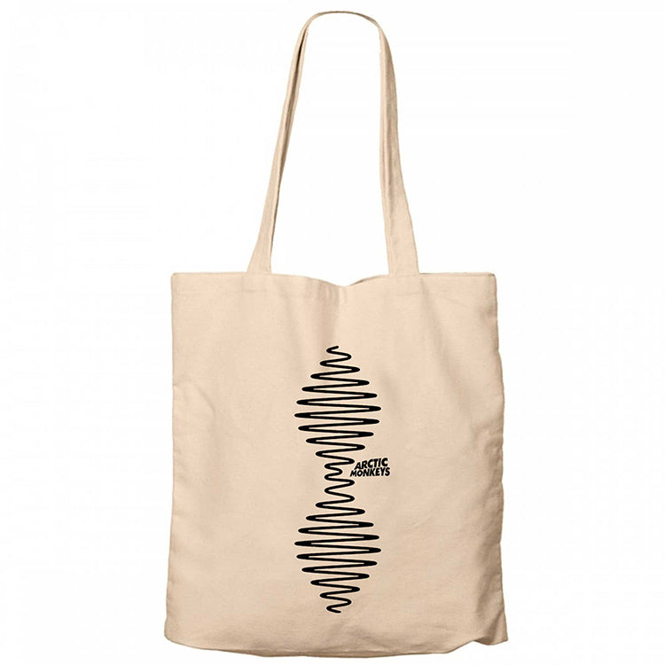 Arctic Monkeys Wave Krem Fermuarlı Bez Çanta Gabardin