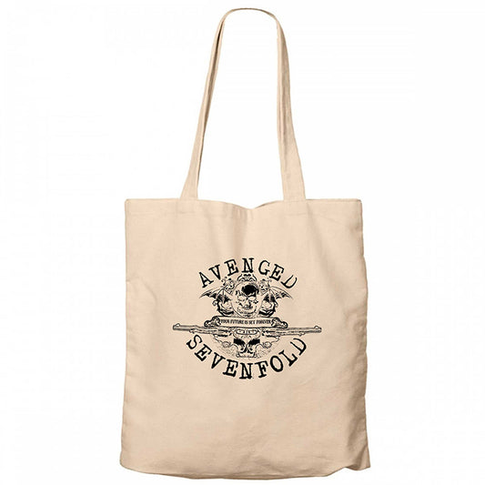 Avenged Sevenfold Future is Set Forever Krem Fermuarlı Bez Çanta Gabardin