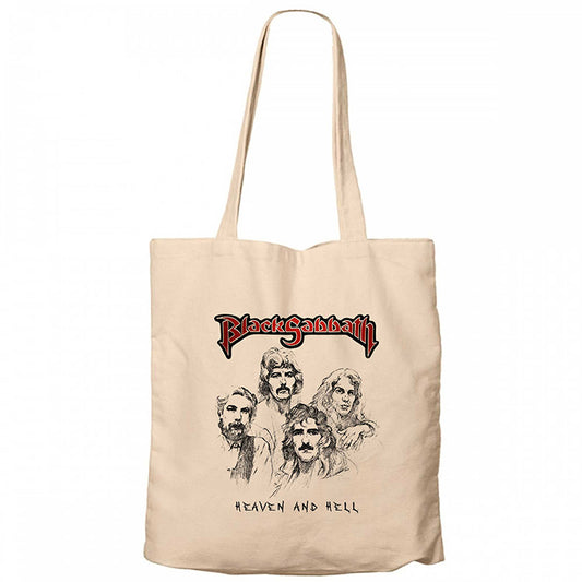 Black Sabbath Heaven And Hell Krem Fermuarlı Bez Çanta Gabardin