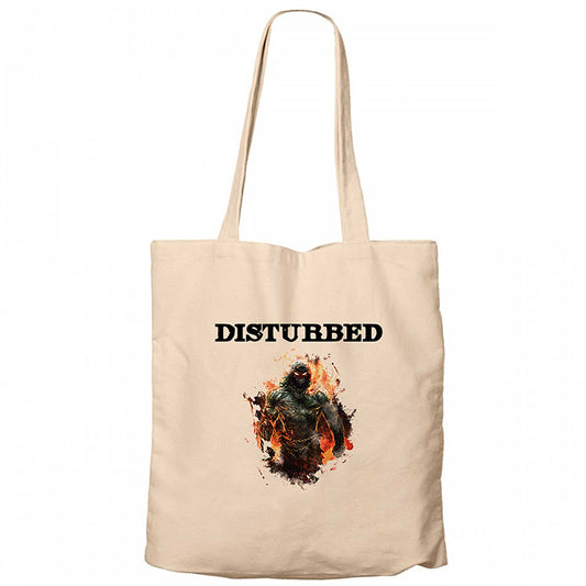 Disturbed Monster Krem Fermuarlı Bez Çanta Gabardin