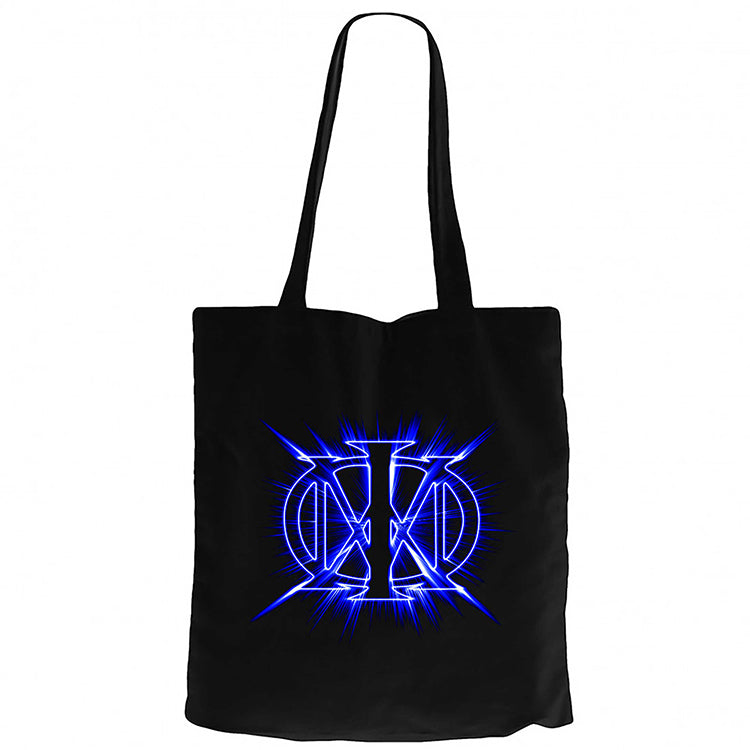 Dream Theater Blue Logo Siyah Fermuarlı Bez Çanta Gabardin