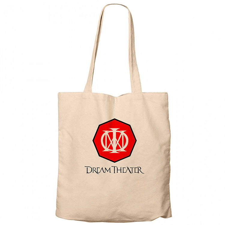 Dream Theater Logo 2 Krem Fermuarlı Bez Çanta Gabardin