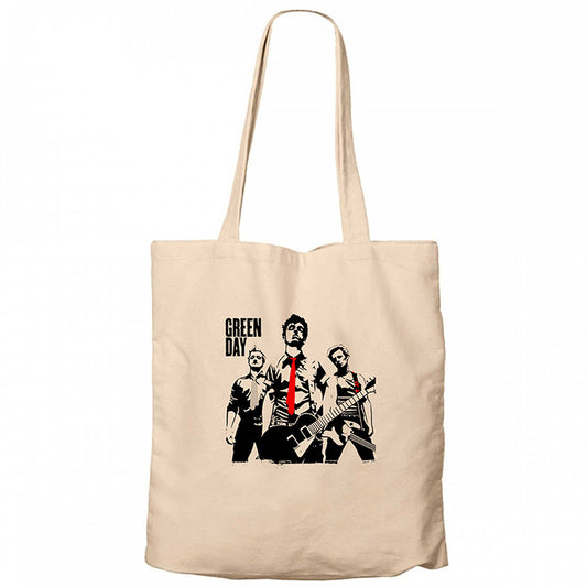 Green Day Group and Bomb Krem Fermuarlı Bez Çanta Gabardin