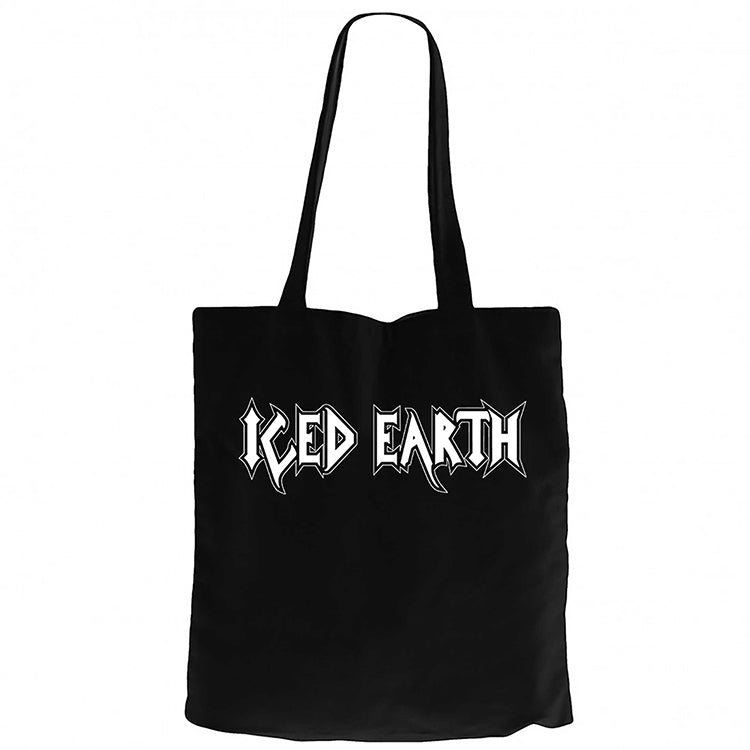 Iced Earth Logo Siyah Fermuarlı Bez Çanta Gabardin