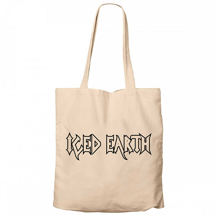 Iced Earth Logo 2 Krem Fermuarlı Bez Çanta Gabardin