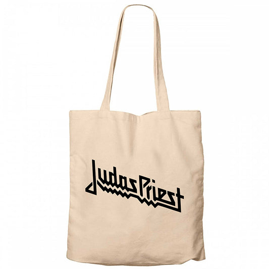 Judas Priest Logo Krem Fermuarlı Bez Çanta Gabardin