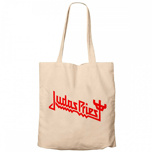 Judas Priest Logo 3 Krem Fermuarlı Bez Çanta Gabardin