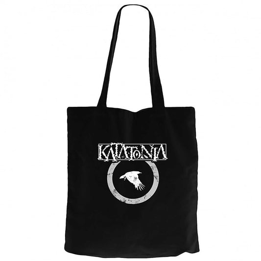Katatonia Circle Bird Siyah Fermuarlı Bez Çanta Gabardin