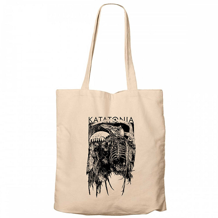 Katatonia Dead Eagle Krem Fermuarlı Bez Çanta Gabardin