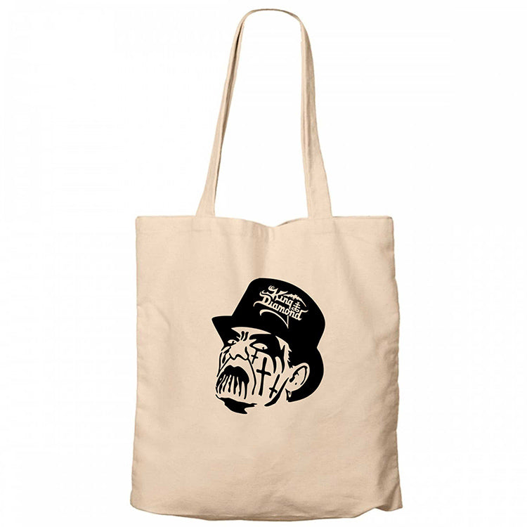 King Diamond Face Krem Fermuarlı Bez Çanta Gabardin