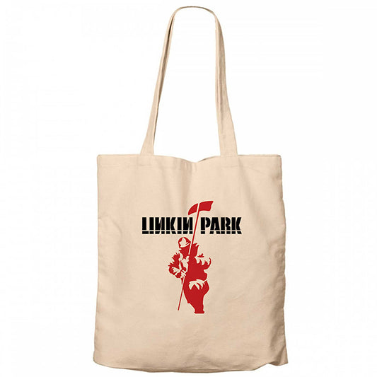 Linkin Park Soilder Krem Fermuarlı Bez Çanta Gabardin