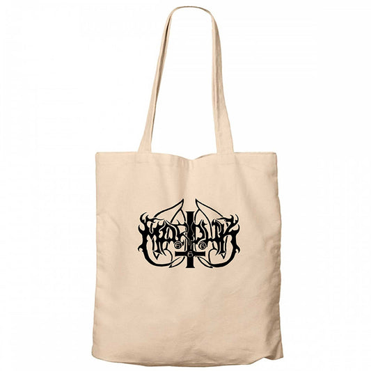 Marduk Logo Krem Fermuarlı Bez Çanta Gabardin