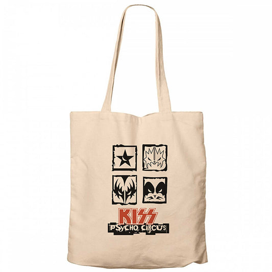 Kiss Psycho Circus Krem Fermuarlı Bez Çanta Gabardin