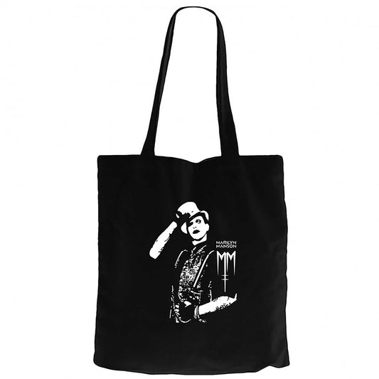 Marilyn Manson Body Siyah Fermuarlı Bez Çanta Gabardin