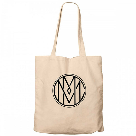 Marilyn Manson Circle Logo Krem Fermuarlı Bez Çanta Gabardin