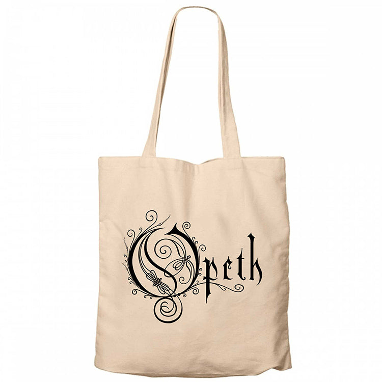 Opeth Logo Classic 2 Krem Fermuarlı Bez Çanta Gabardin
