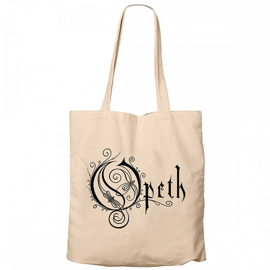 Opeth Logo Classic 2 Krem Fermuarlı Bez Çanta Gabardin