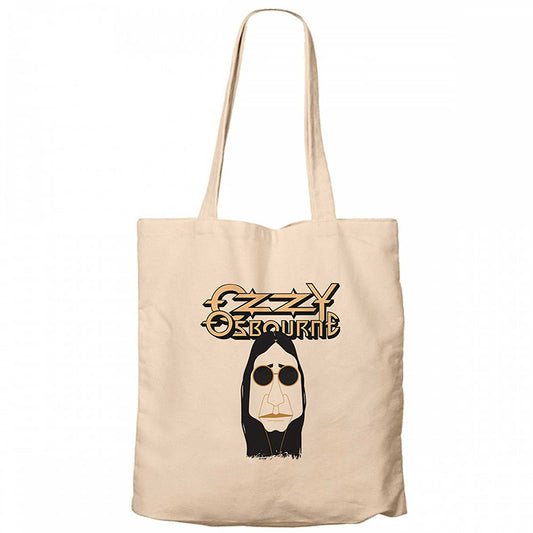 Ozzy Osbounre Drawing Krem Fermuarlı Bez Çanta Gabardin