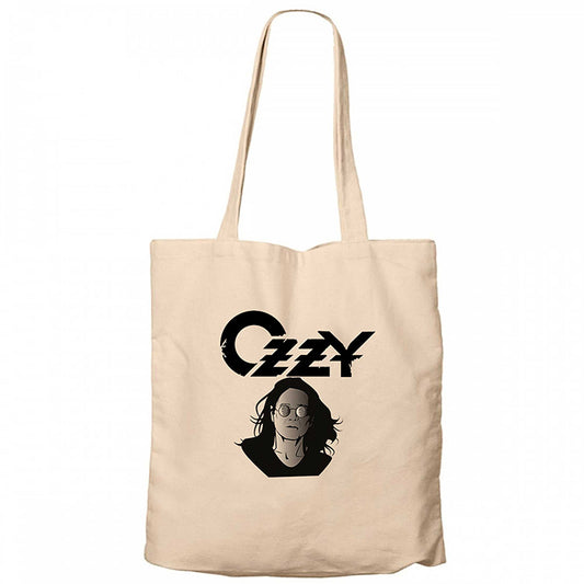 Ozzy Osbounre Head Krem Fermuarlı Bez Çanta Gabardin