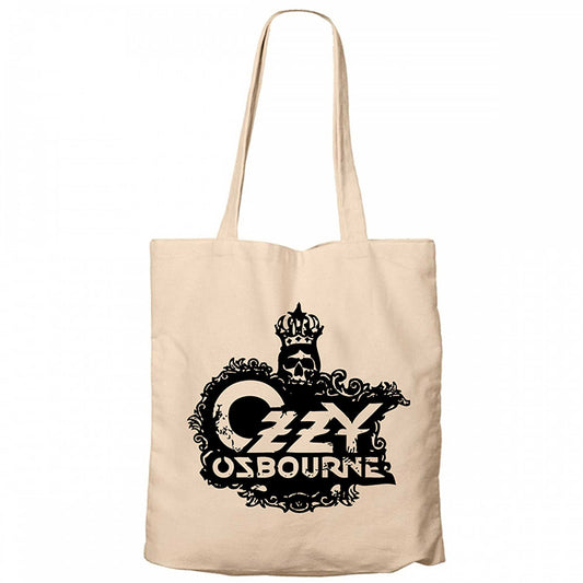 Ozzy Osbourne Skull Krem Fermuarlı Bez Çanta Gabardin