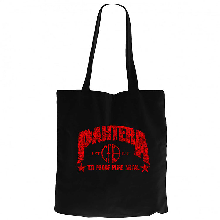 Pantera 101 Proof Pure Metal Siyah Fermuarlı Bez Çanta Gabardin