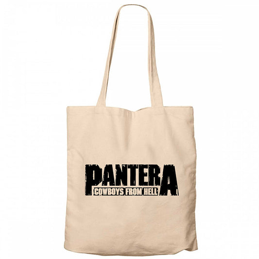 Pantera Cowboys From Hell 2 Krem Fermuarlı Bez Çanta Gabardin