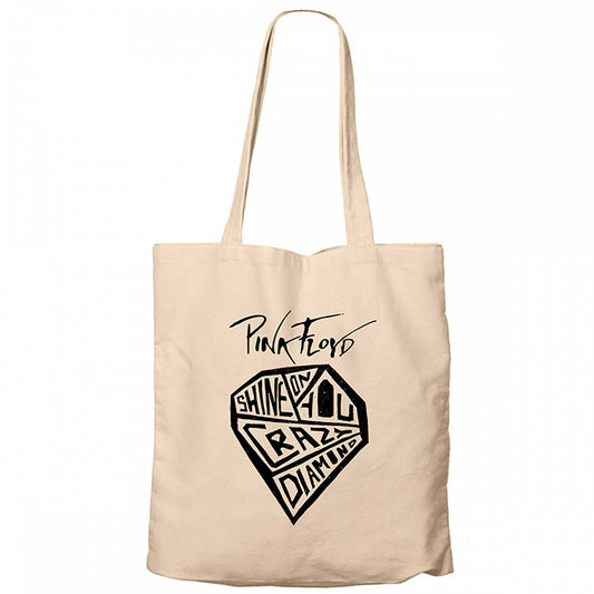 Pink Floyd Crayz Diamond Krem Fermuarlı Bez Çanta Gabardin