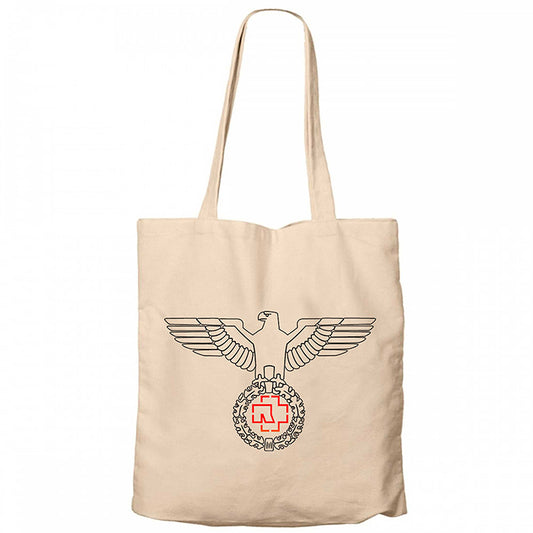 Rammstein Eagle Krem Fermuarlı Bez Çanta Gabardin