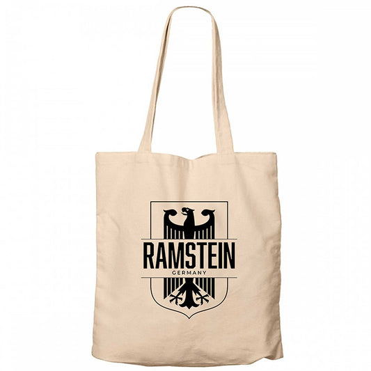 Rammstein Germany Krem Fermuarlı Bez Çanta Gabardin