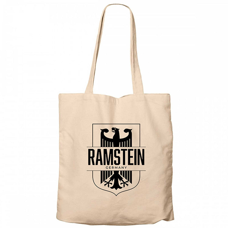 Rammstein Germany Krem Fermuarlı Bez Çanta Gabardin