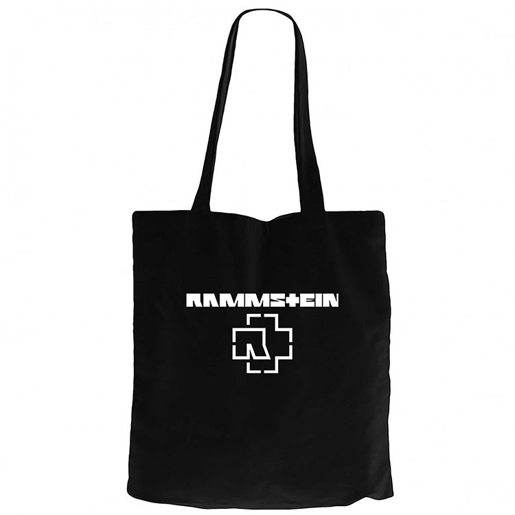 Rammstein Logo 2 Siyah Fermuarlı Bez Çanta Gabardin