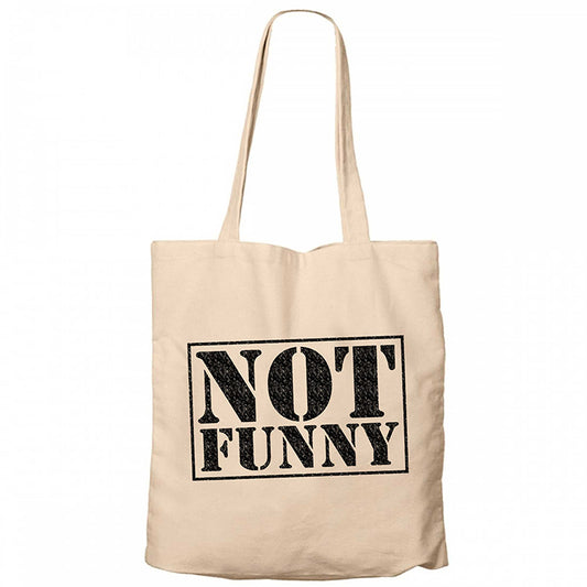 Not Funny Krem Fermuarlı Bez Çanta Gabardin