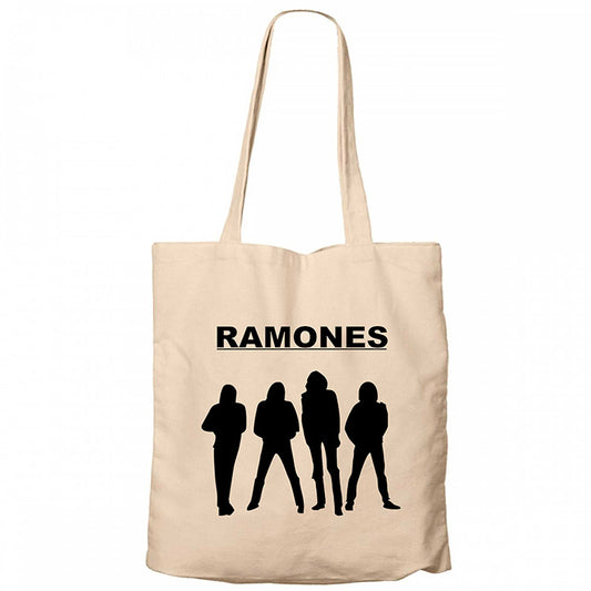 Ramones Group Krem Fermuarlı Bez Çanta Gabardin
