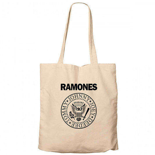 Ramones Look Out Below Krem Fermuarlı Bez Çanta Gabardin