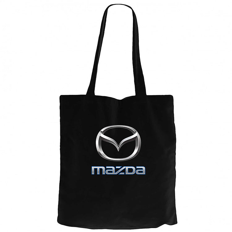 Mazda Logo Siyah Fermuarlı Bez Çanta Gabardin