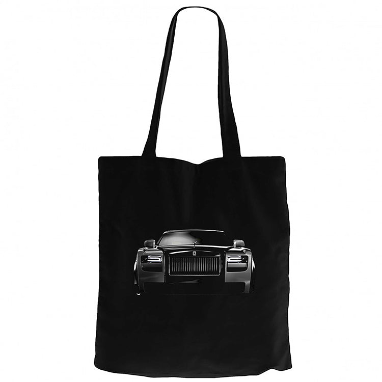 Rolls Royce Ghost Siyah Fermuarlı Bez Çanta Gabardin
