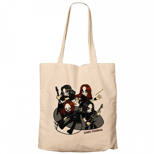Dark Funeral Anime Krem Fermuarlı Bez Çanta Gabardin
