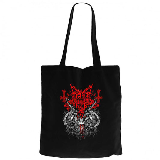Dark Funeral Demon Head Siyah Fermuarlı Bez Çanta Gabardin